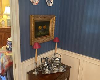 Sheffield Tea Service
18th C. Table
Fruit Still Life Painting
Imari