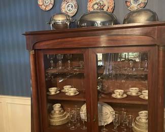 19th C. Empire cabinet
Imari plates
Sheffield Meat servers and meat domes