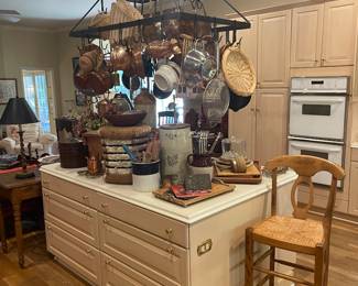 Hand made Iron Pot Rack
Antique Copper
Antique Crockery / Cutting Boards and more