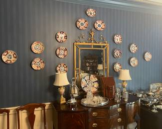 Lamps on sideboard are Royal Vienna Hand Painted
18th-19th C. English knife box