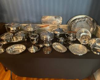Sheffield and other Silver Plate serving Items