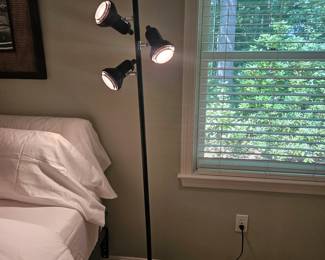 Three Light Black Floor Lamp 
