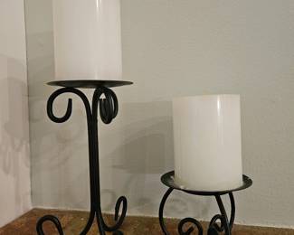 Black Scroll  Candle Holders 