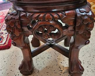 Wood & Marble Plant Stand 