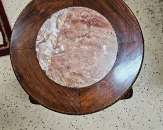 Wood & Marble Plant Stand 