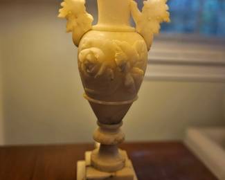 Carved Alabaster table top lamp 