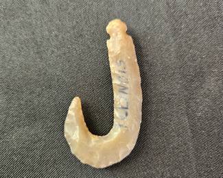 Native American Flint Fishing Hook Illinois 