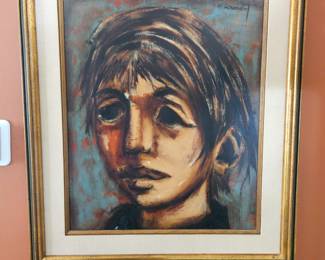 Mid Century Spanish Oil Painting of a Young Boy - Signed Ernest