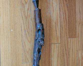 Antique Heavily Carved Walking Stick