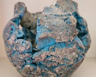 Stan Langtwait Shapes of Clay Brutalist Organic Texture 8" Vase Signed