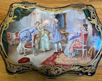 Exquisite Sevres Limoges Casket 15”x10”x 6”. 