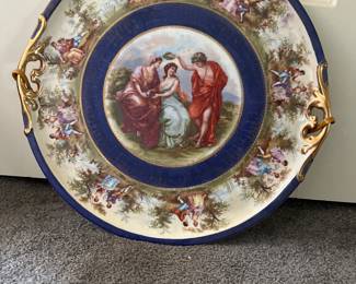 Royal Vienna Large Porcelain Handled Platter