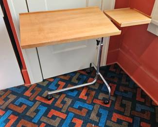 Adjustable Rolling Teak Table Danish Modern by Danecastle