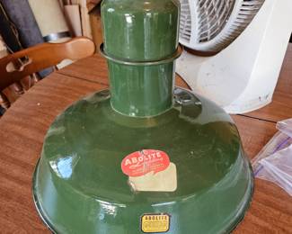 Vintage 1920's - 1930's Abolite Green Enamel Factory - Industrial Pendant Light
