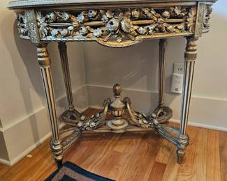 French Louis XVI Style Carved Console Table