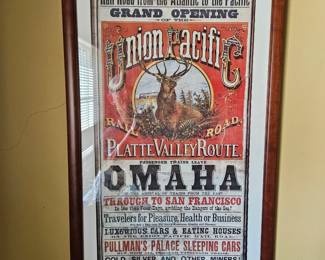 1869 OMAHA UNION PACIFIC RAILROAD POSTER