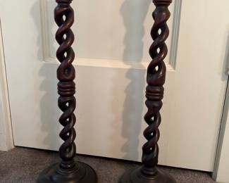 English  Barley Twist Candlesticks Pair