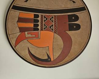 Bird Hanging From Skyband 1977 
By Gary Pincus (Painting on Hide)