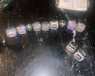 High school and baseball rings