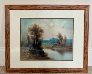 "Lake" Signed Pastel
