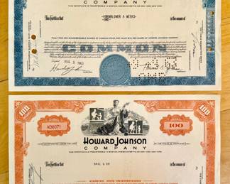 (2) Howard Johnson Company Stocks