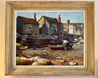 "Fisherman" Oil on Board, Signed Ken Gore