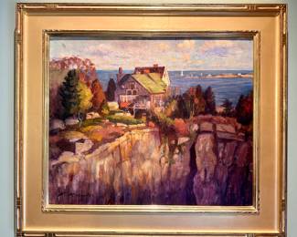 Landscape Scene Oil on Board, Signed K. Knowles