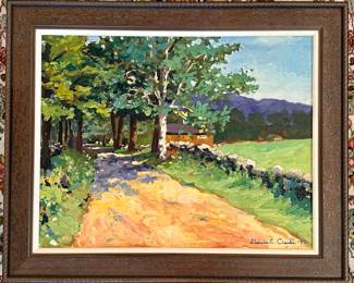"Country Road" Oil on Canvas, Signed G. Clarke '97