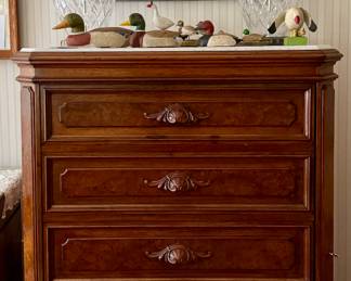 Antique Locking Chest with Marble Top