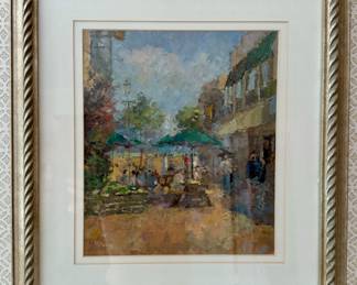 "A Street in Queenstown, N.Z." Framed Oil, Signed Malcolm Mason