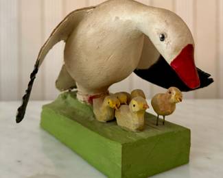 Carved Goose with Goslings