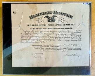 Autographed Herbert Hoover Proclamation