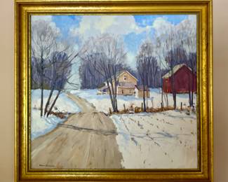 "January Morning" Oil on Board, Signed Don Grieger