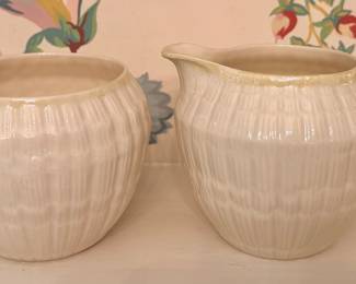 Belleek Creamer & Sugar Bowl