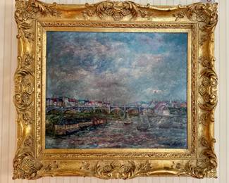 "River Siene" Oil on Canvas, Signed John Clyman