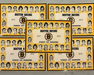 (5) Boston Bruins 1971 - 1972 Placemats
