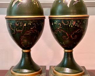 Hand Painted Tole Candlesticks