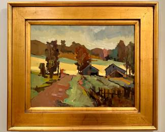 "Landscape" Oil on Board, Signed Armstrong