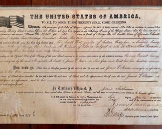 Land Deed, Signed James Buchanan