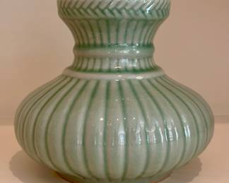 Celadon Fluted Vase