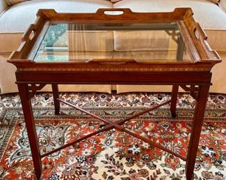 Vintage Tea Table with Stretcher