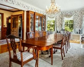 Antique Dining Room Table & 12 Chairs (2 sets of chairs)