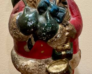 Vintage Cast Iron Santa Bank