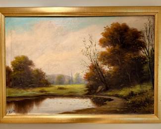 "Fall" Oil on Canvas, Signed T. Bailey