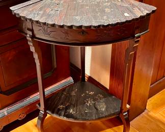 Vintage Corner Table with MOP Inlay