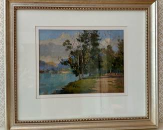 "Lake Scene" Framed Oil, Signed Malcolm Mason