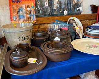 Pottery from Finland, "Angel" Action Figures in original Box, Hunchback Notre Dame in Box, Stoneware etc.