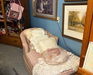 Great Lounging sofa...needs to be updated.  Wonderful design.  Harold Altman Prints, signed