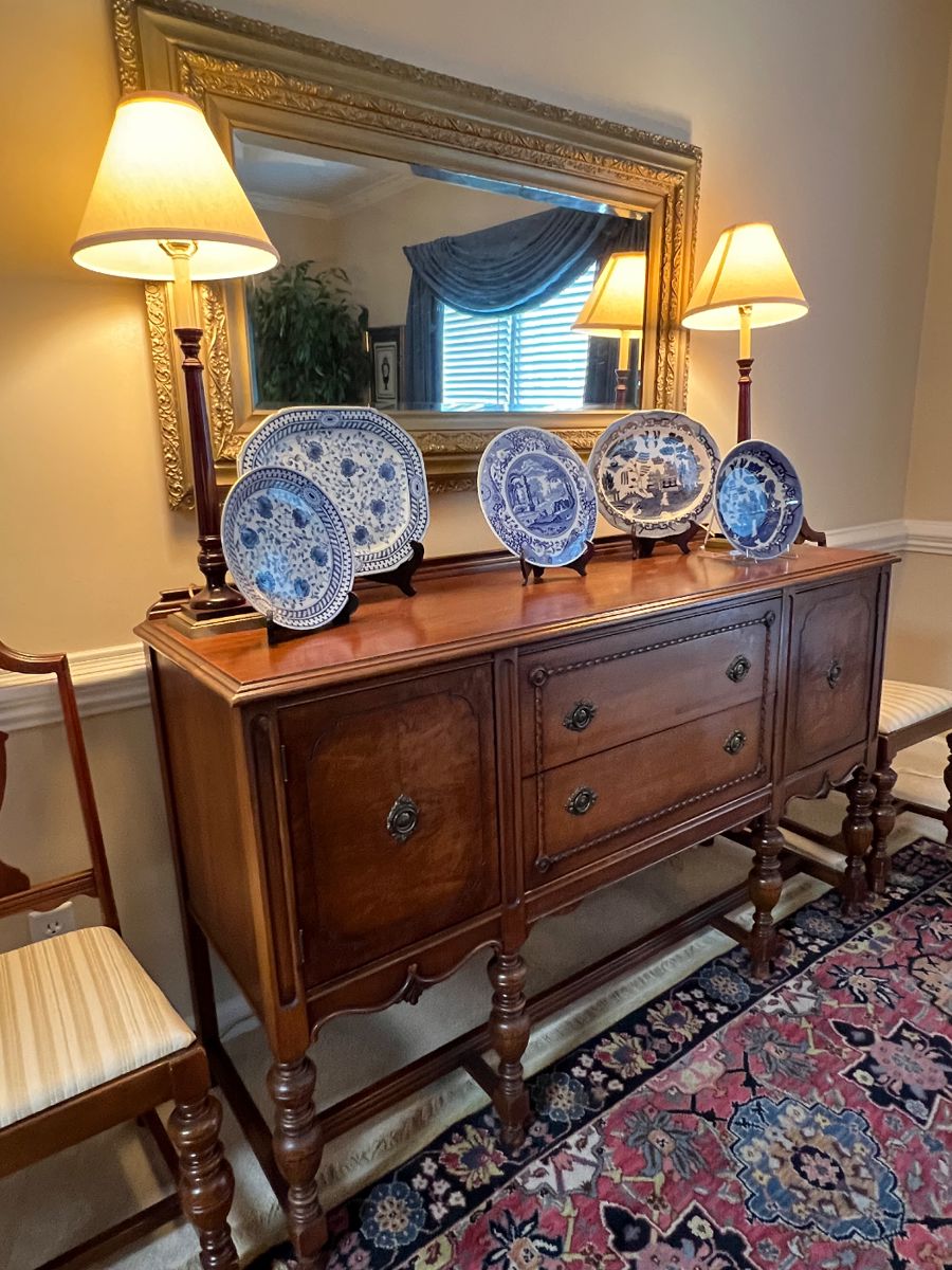 Antique burled wood buffet