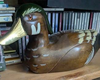 antique decoy with brass beak